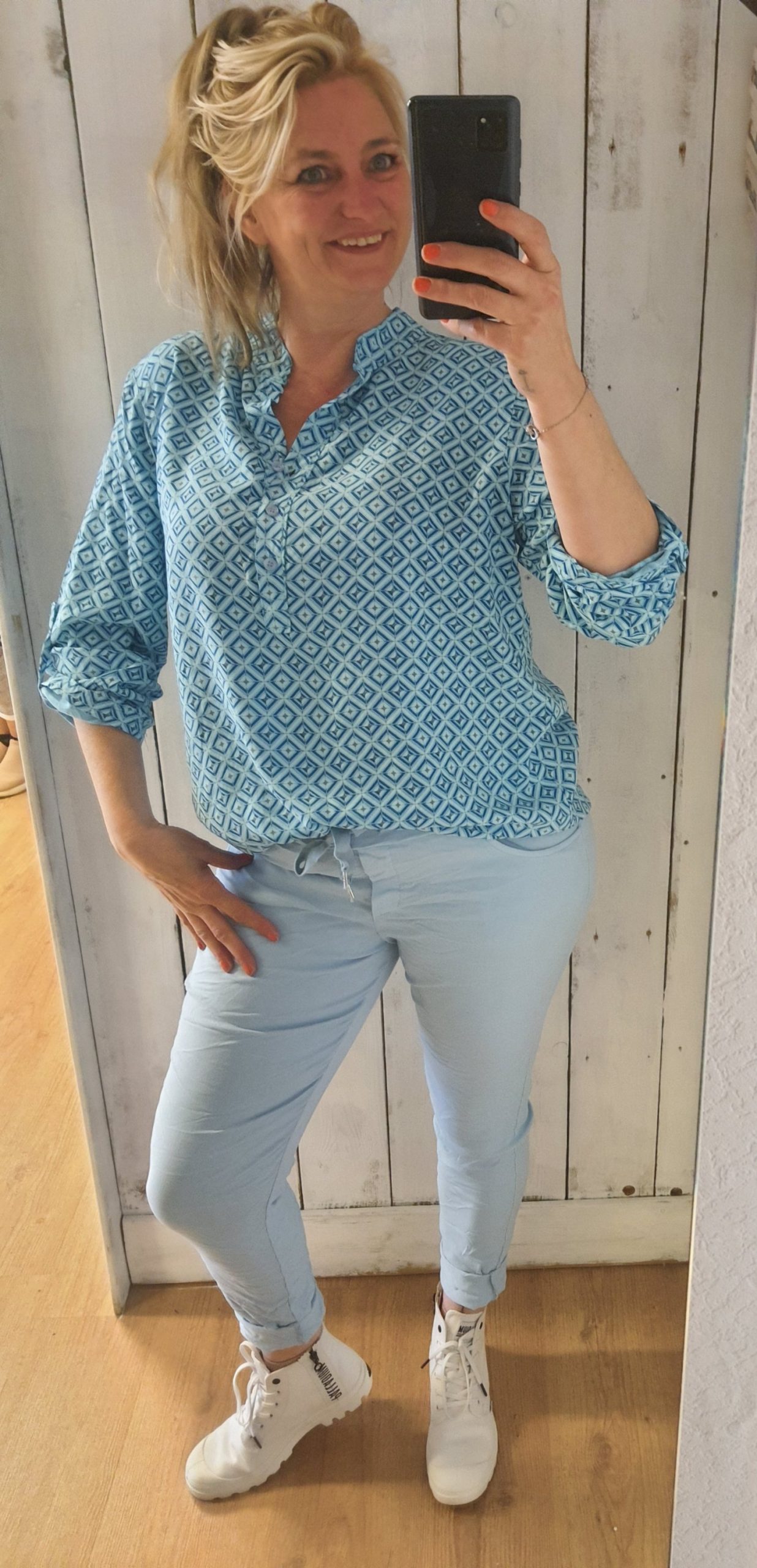 vooroordeel Consulaat server baby blauwe retro blouse | Lef Fashion